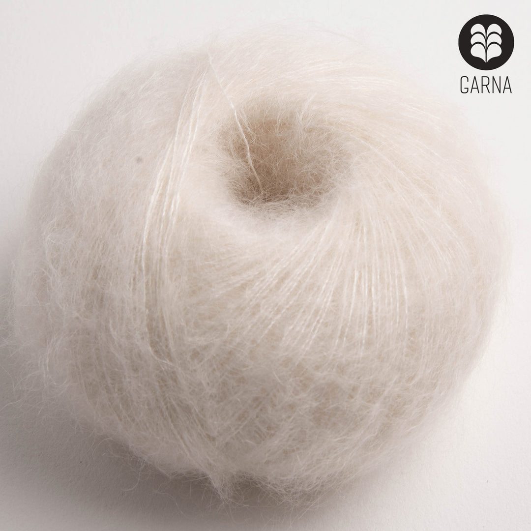 GARNA Cava Seiden-Mohair Garn: Natur hvid