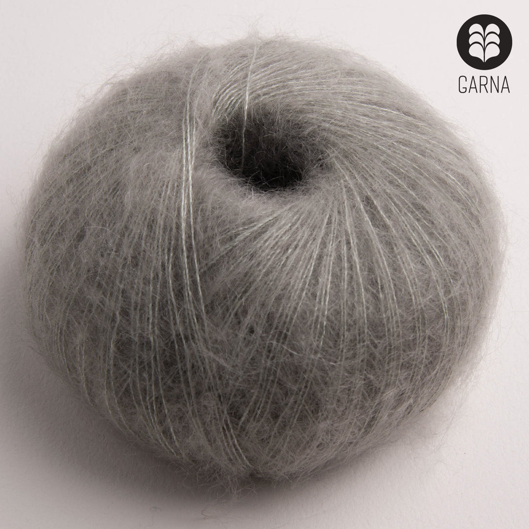 GARNA Cava Seiden-Mohair Garn: 137 Lysegrå