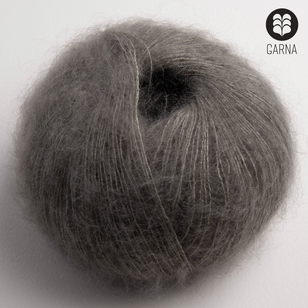 GARNA Cava Seiden-Mohair Garn: 153 Sølvgrå