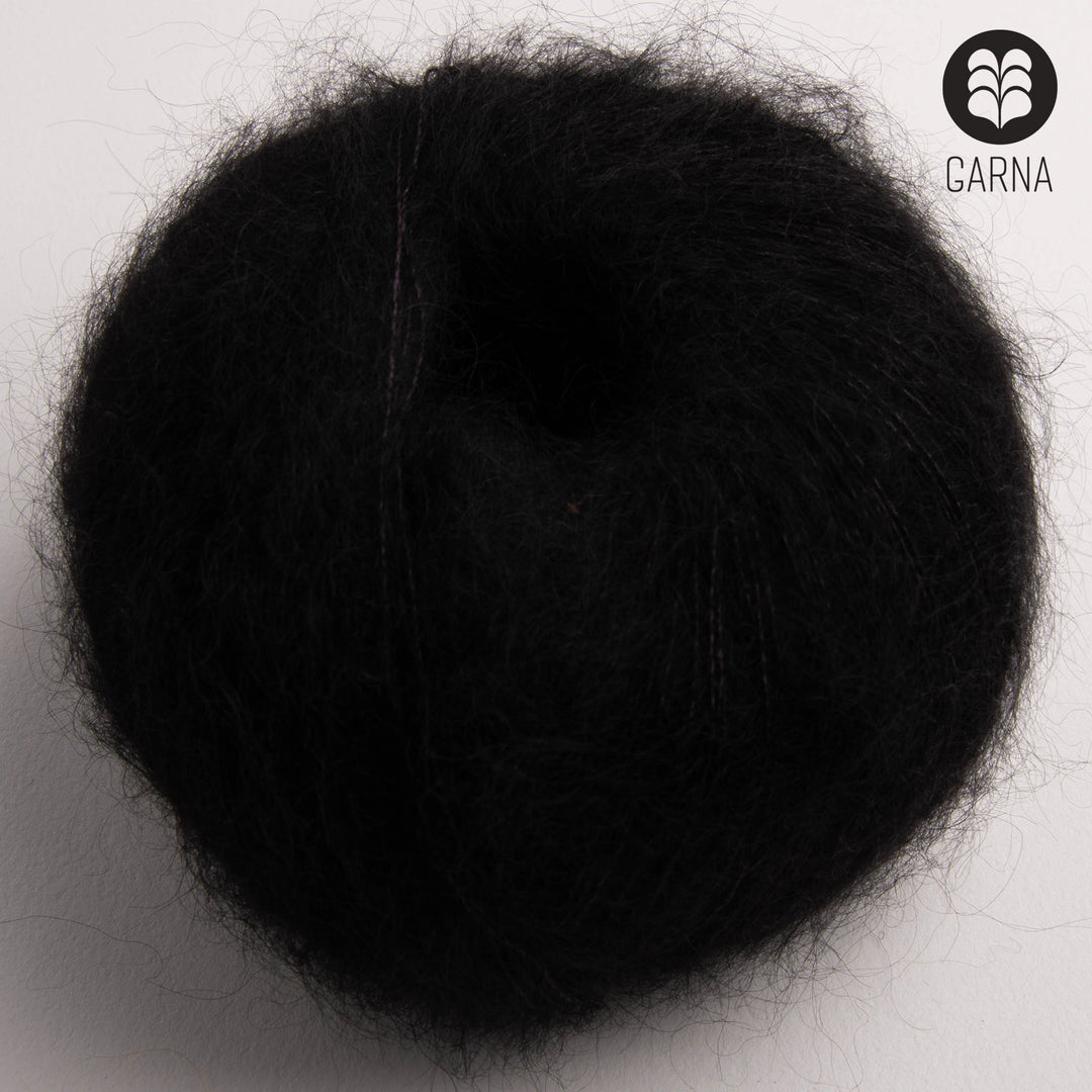 GARNA Cava Seiden-Mohair Garn: 197 Sort