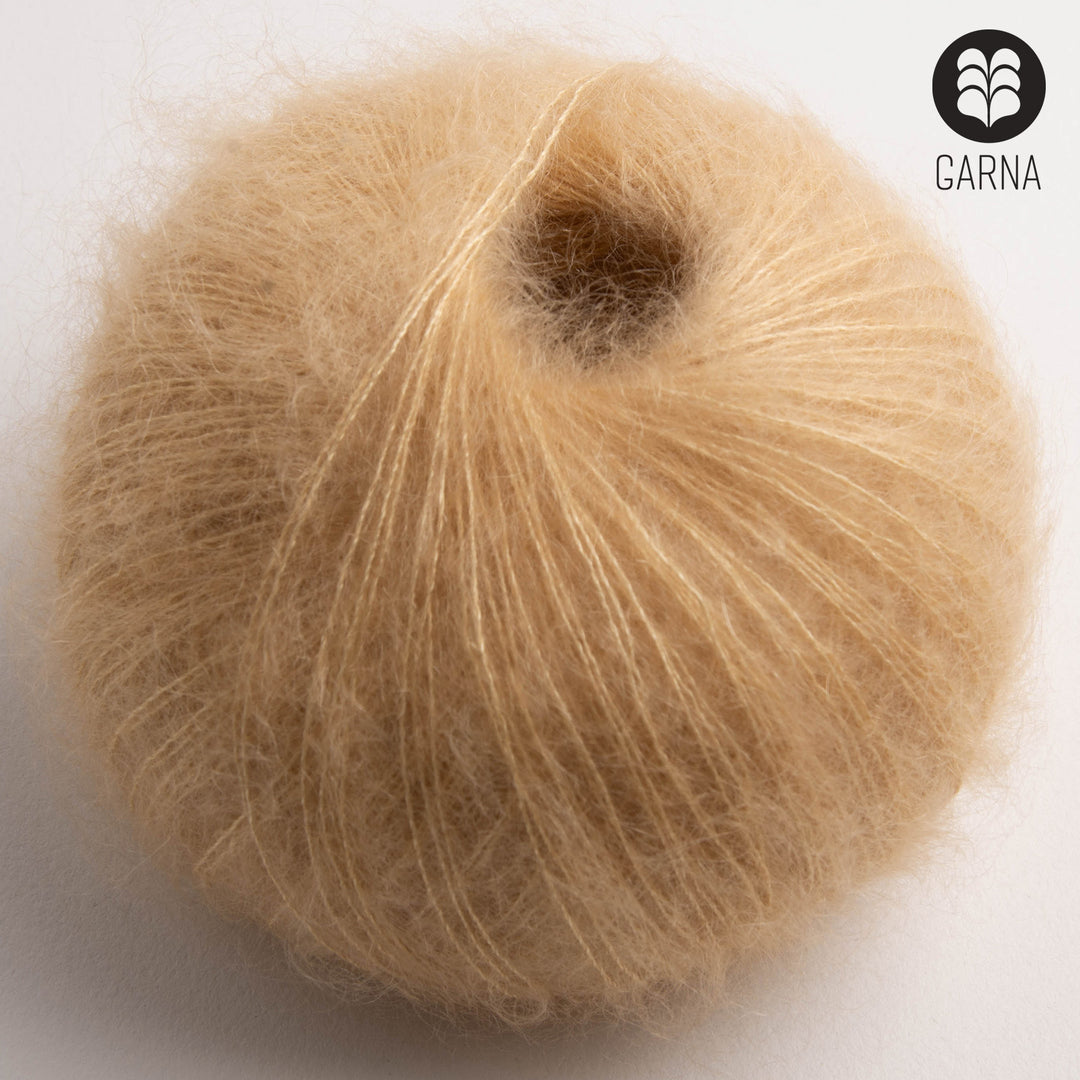 GARNA Cava Seiden-Mohair Garn: 414 Sart gul