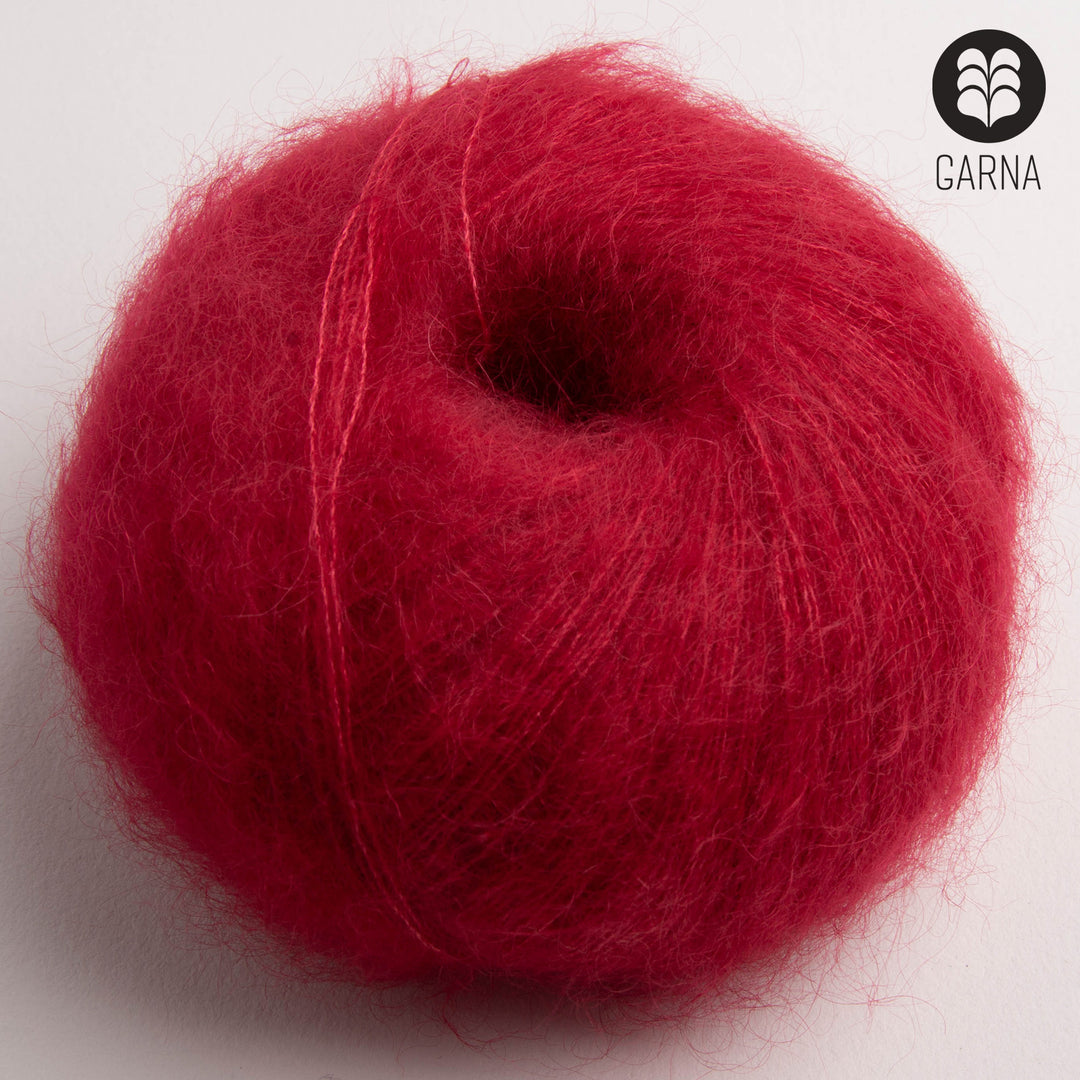 GARNA Cava Seiden-Mohair Garn: 457 Rød