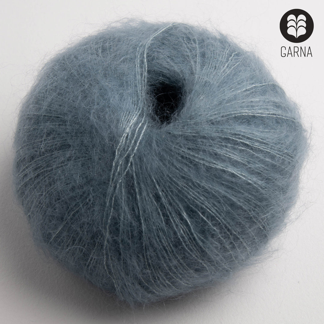 GARNA Cava Seiden-Mohair Garn: 623 Dueblå