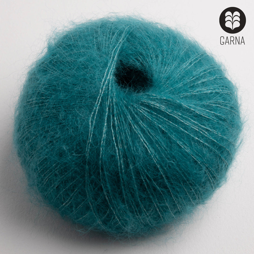 GARNA Cava Seiden-Mohair Garn: 661 Mørk turkis