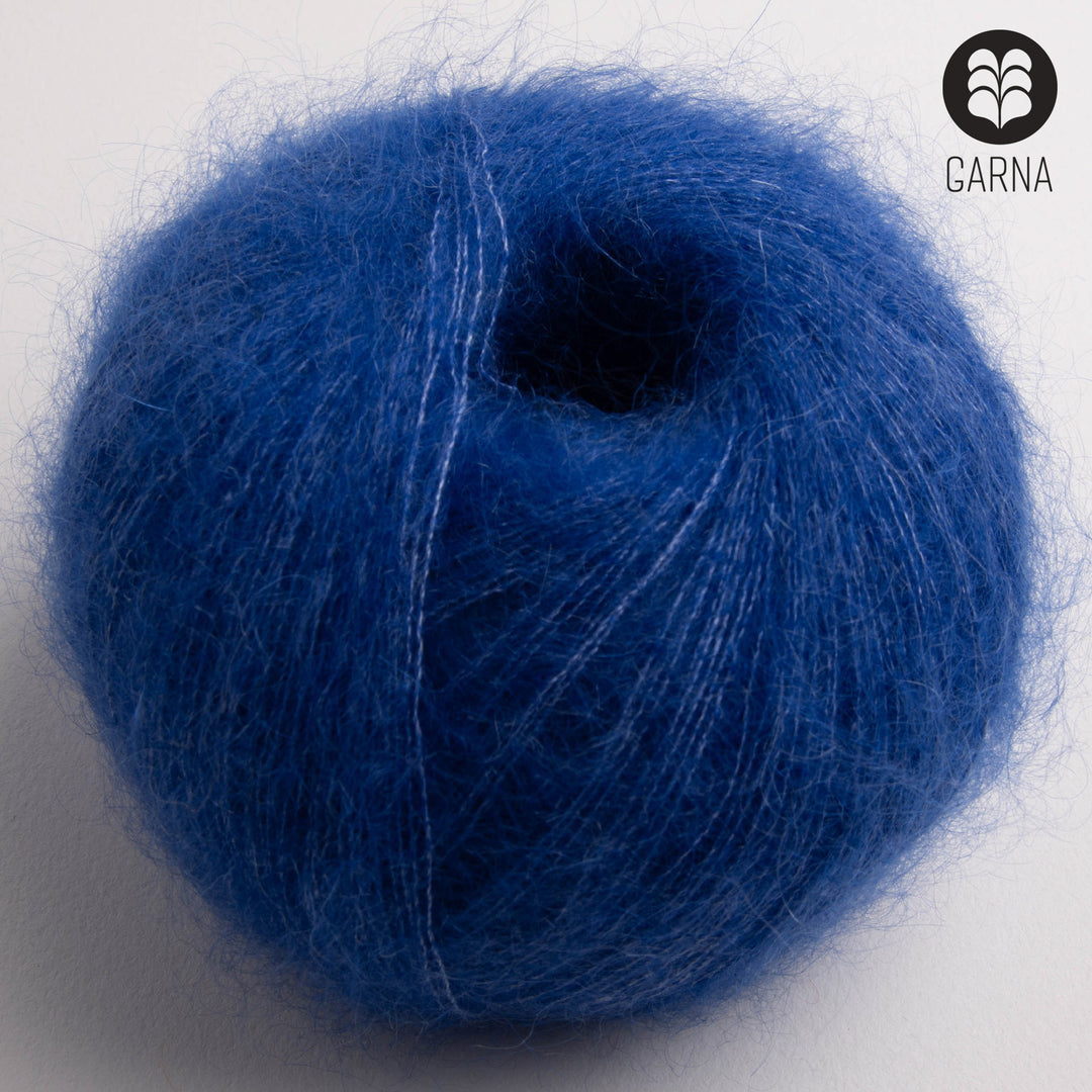 GARNA Cava Seiden-Mohair Garn: 755 Koboltblå