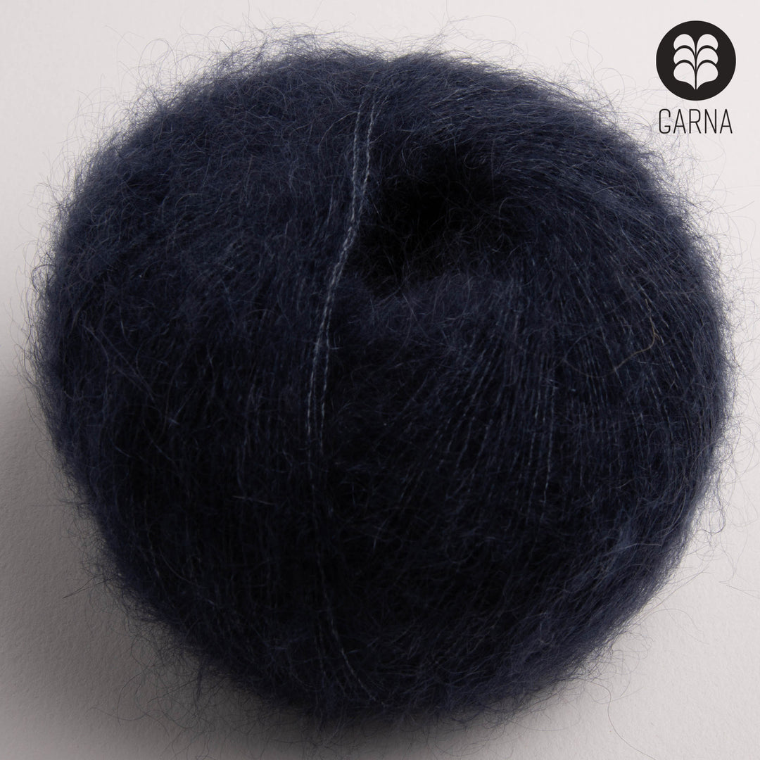 GARNA Cava Seiden-Mohair Garn: 790 Midnatsblå