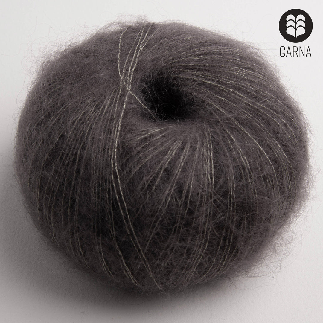 GARNA Cava Seiden-Mohair Garn: 870 Mørkegrå