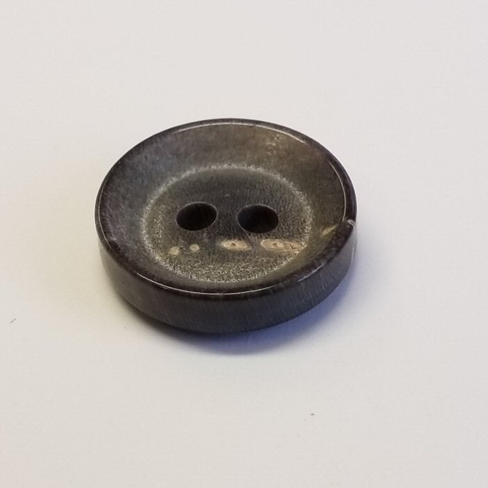 Büffelhornknopf 44: Denim mattgrau – 15 mm