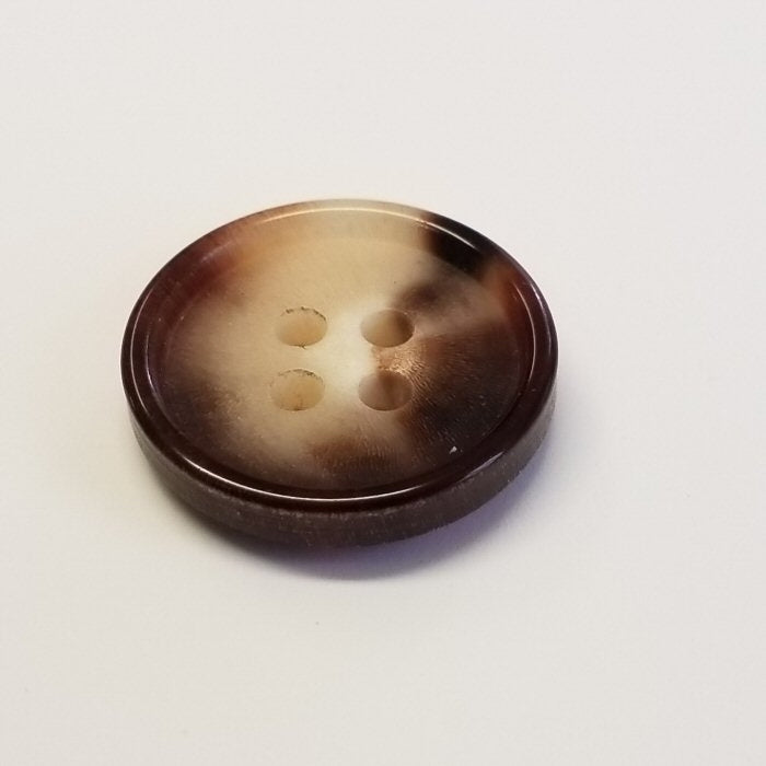 Büffelhornknopf 22: Braun meliert – 17 mm