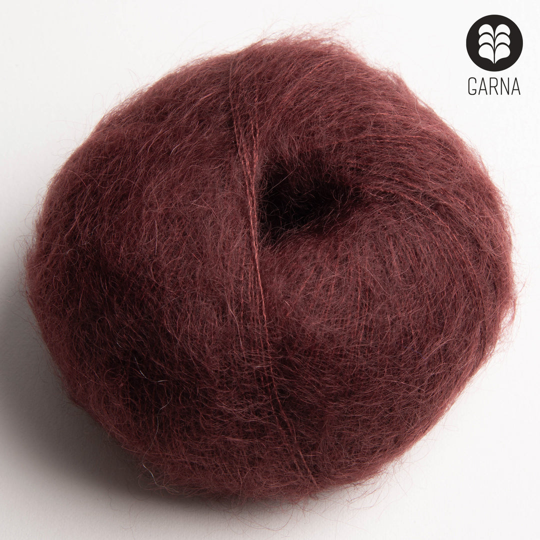 GARNA Cava Seiden-Mohair Garn: 396 Bordeaux