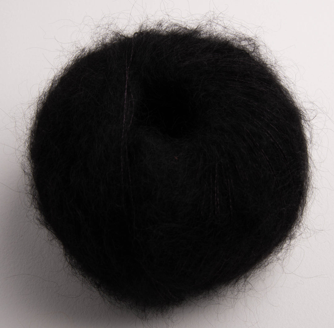 GARNA Cava Seiden-Mohair Garn: Sort