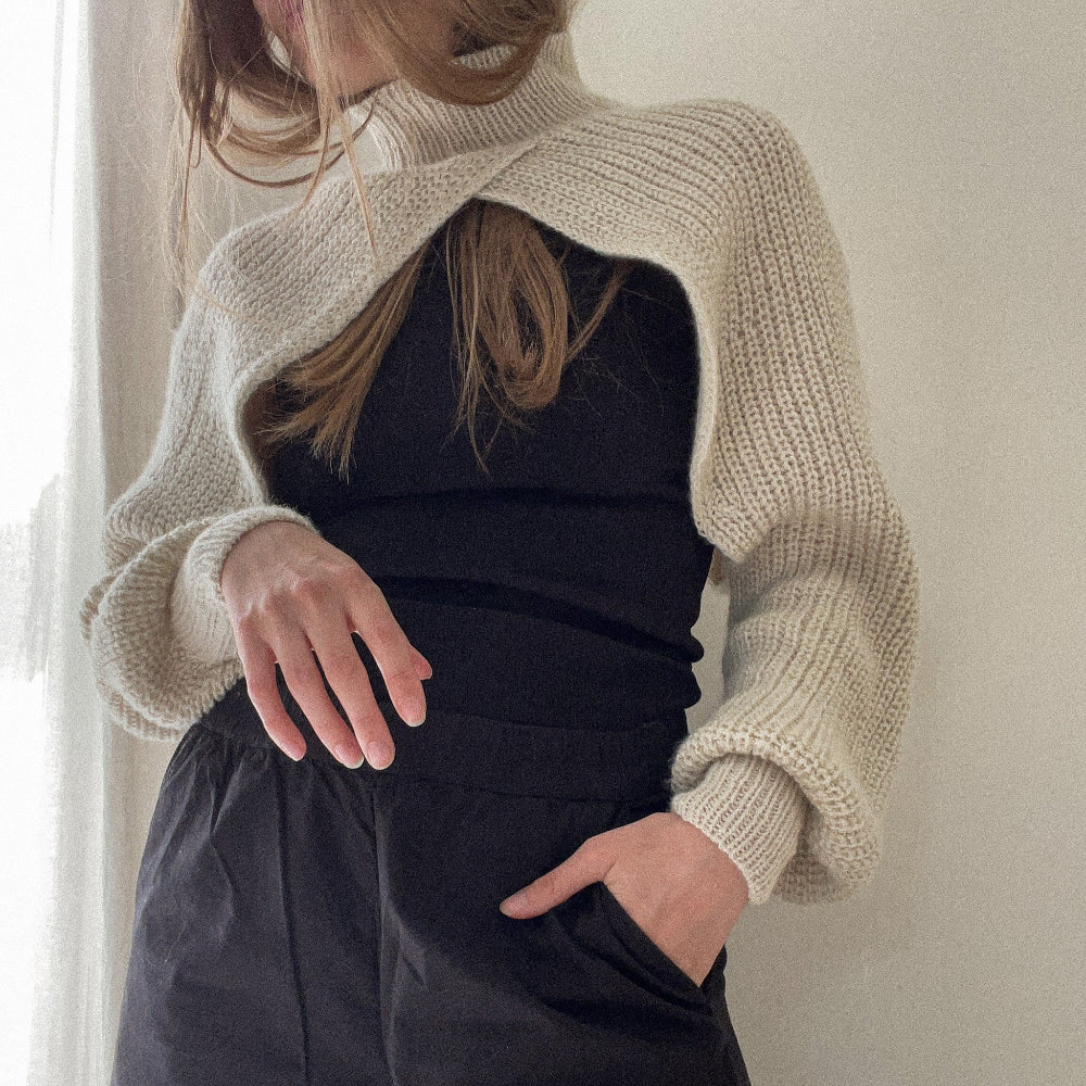 Narae Cropped Sweater AEGYOKNIT – Garnset (ohne Anleitung) Kaschmir