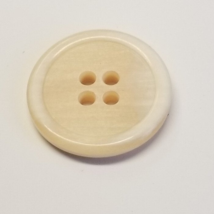 Perlhorn Büffelhornknopf 56 : Cream/Weiß – 20 mm